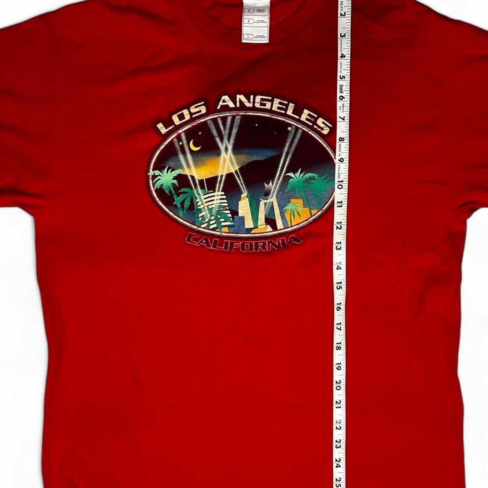 Fruit Of The Loom Vintage Los Angeles California City Lights Graphic T-Shirt Size US L / EU 52-54 / 3 - 5 Thumbnail