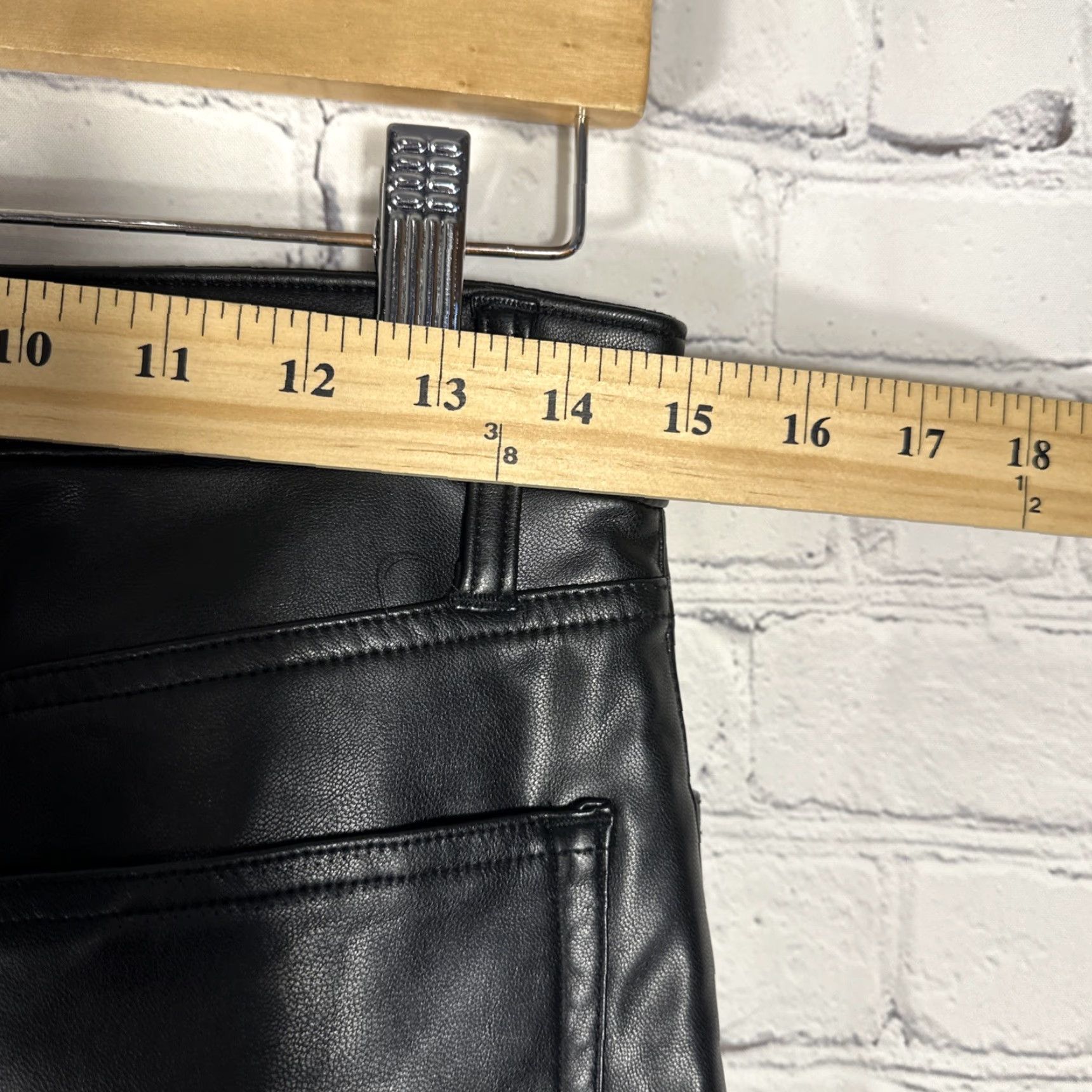 Abercrombie & Fitch Abercrombie & Fitch Faux Leather Pants Womens 30 Black Ultra High Rise Ankle Straight Vegan Leather 90s Grunge City Classic Womens Size 30" / US 8 / IT 44 - 3 Thumbnail
