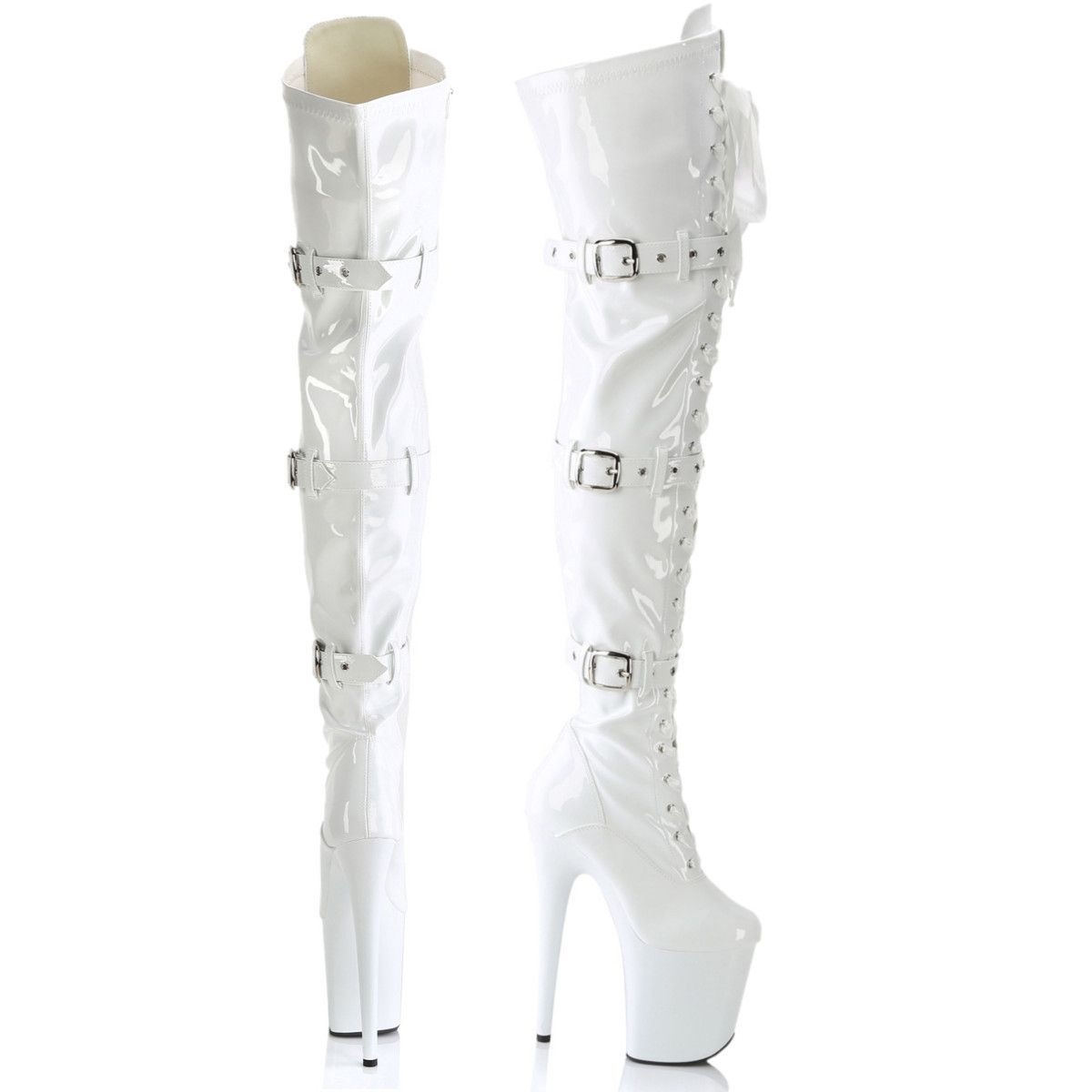 Other Flamingo 3028 Triple Buckle Thigh High 4" Platform Boot 8" H Size US 10 / IT 40 - 1 Thumbnail