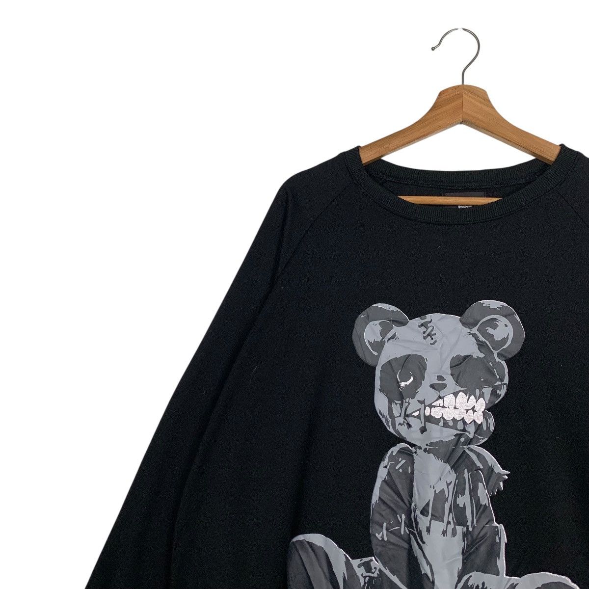 Japanese Brand Distressed Dark Teddy Bear Graphics Sweatshirt #3571-C163 Size US XL / EU 56 / 4 - 3 Thumbnail