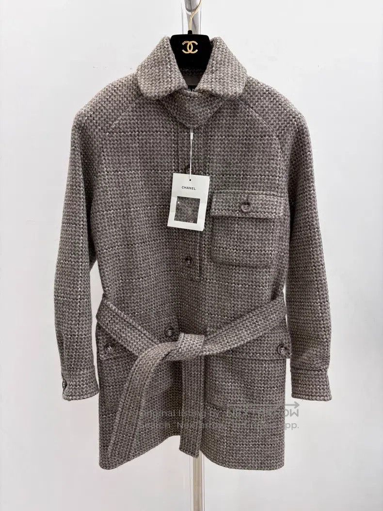 Chanel Chanel Handicraft workshop gray plaid wool soft tweed lape Size XXS / US 00 / IT 34 - 1 Thumbnail