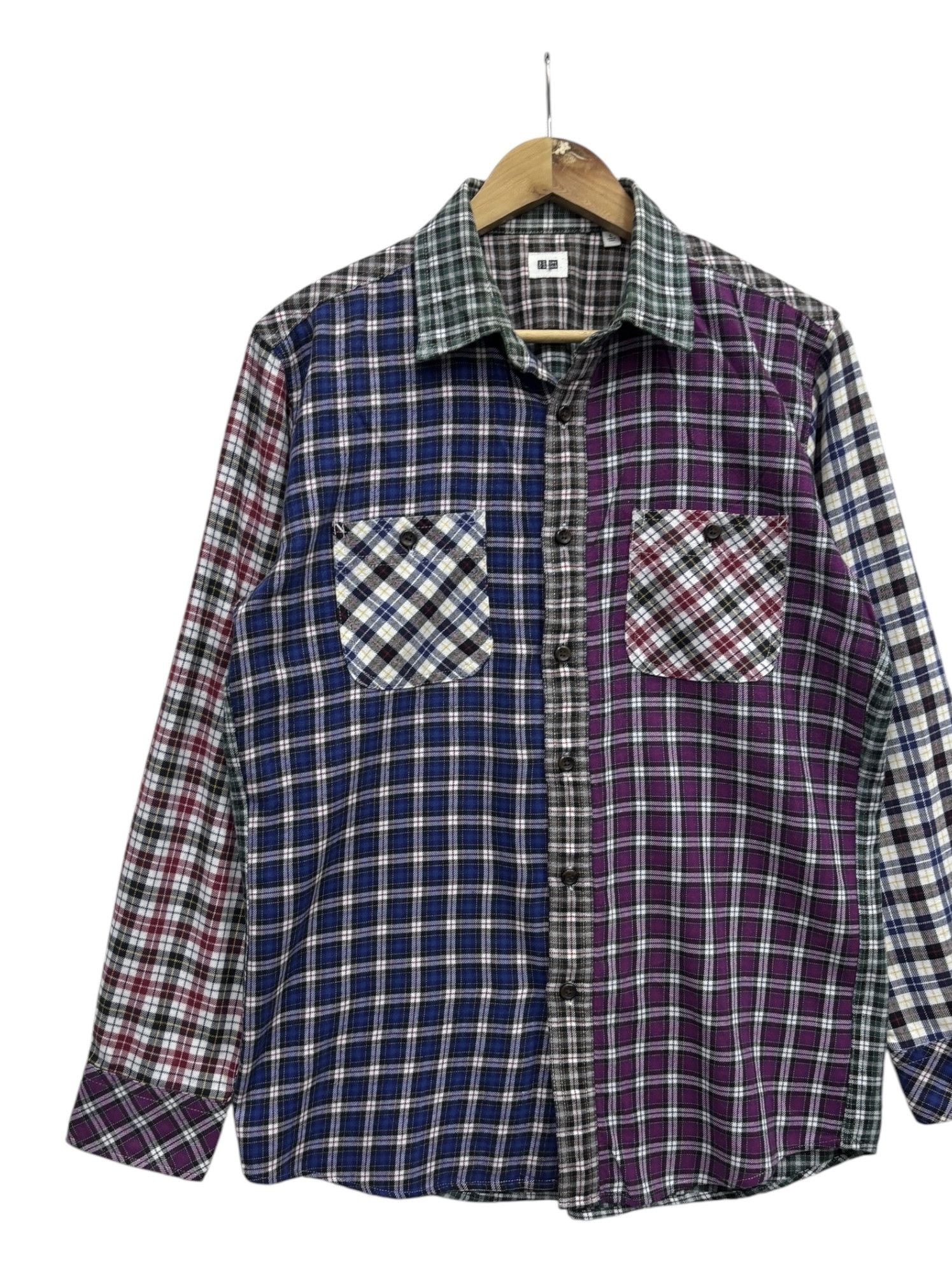 Japanese Brand × Needles × Uniqlo Vintage Flannel Rebuild Style Patcwork Uniqlo Flannel Size US M / EU 48-50 / 2 - 3 Thumbnail