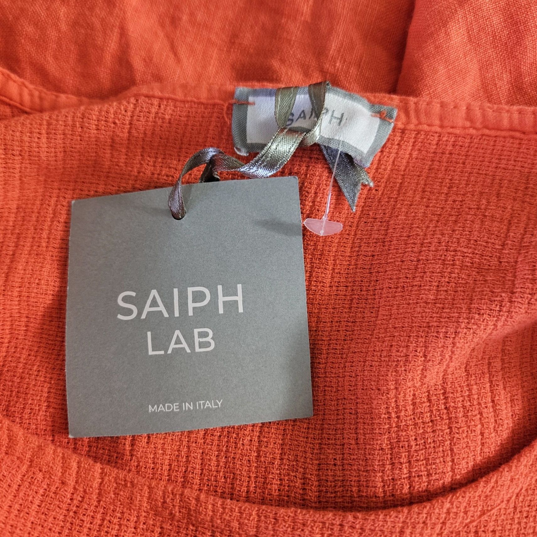 Vintage VINTAGE Saiph Lab Womens Linen Top Sz 2X Orange Short Sleeve Blouse Womens Size XXL / US 16-18 / IT 52-54 - 5 Thumbnail