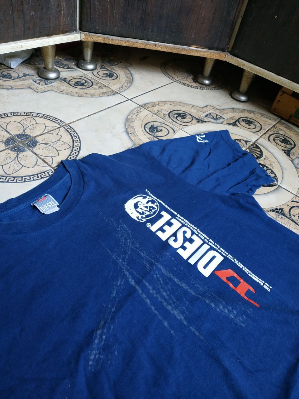 Diesel Vintage Diesel Only The Brave Vertical Logo Tee Blue XL Size US XL / EU 56 / 4 - 8 Thumbnail