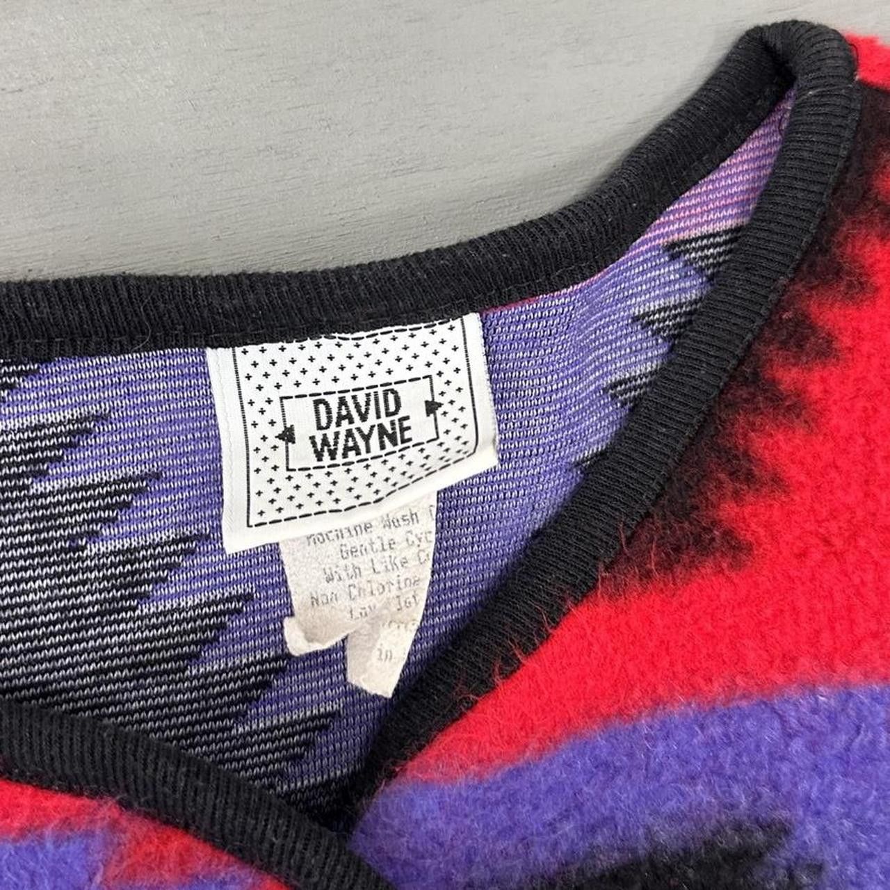 Vintage Vintage 80s Aztec Cardigan David Wayne Fleece Sweater Large Size L / US 10 / IT 46 - 3 Thumbnail