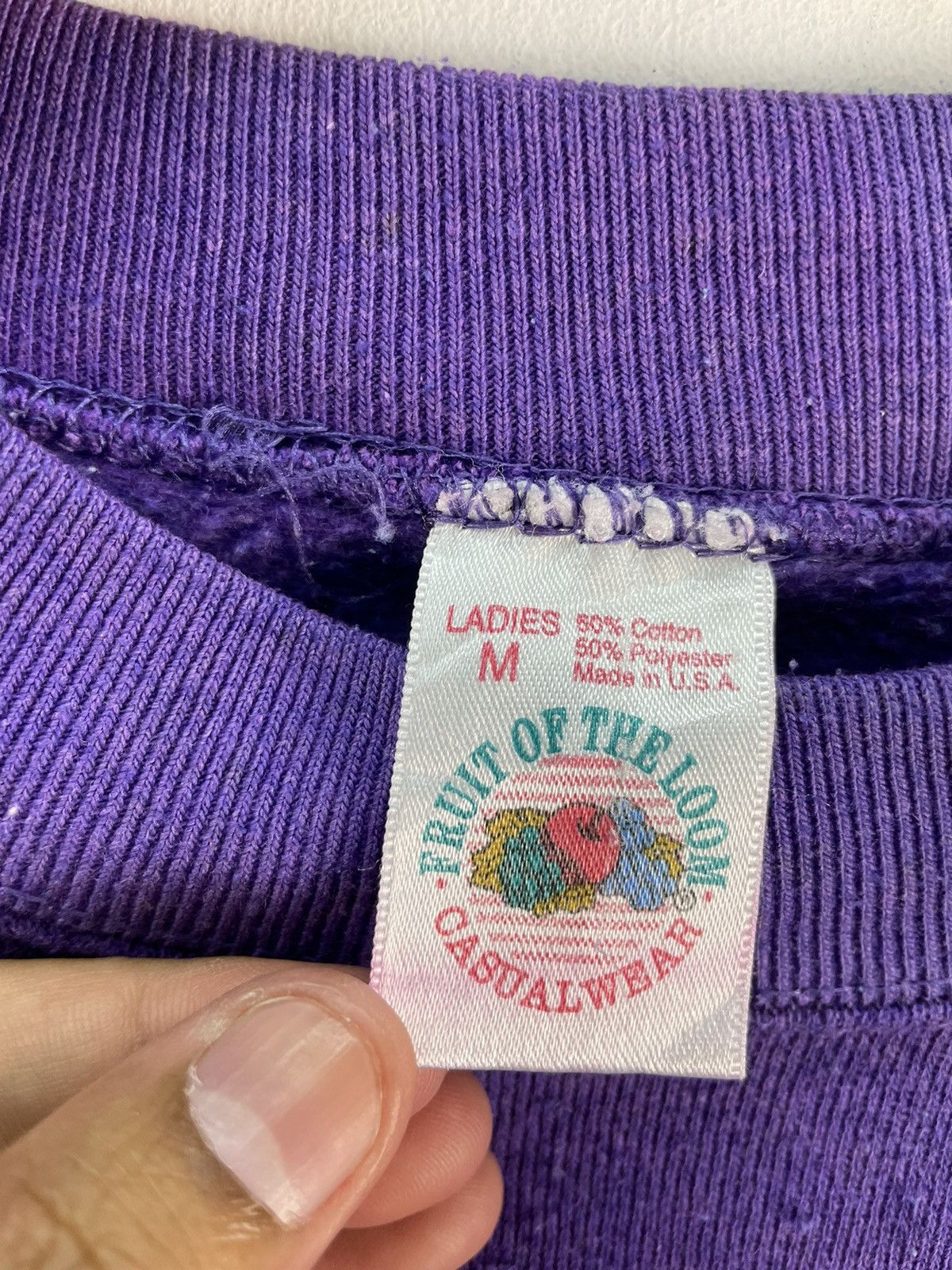 Fruit Of The Loom × Vintage Vintage 80s Fruit Of The Loom Sweatshirt Plain Solid Purple Size US M / EU 48-50 / 2 - 4 Thumbnail