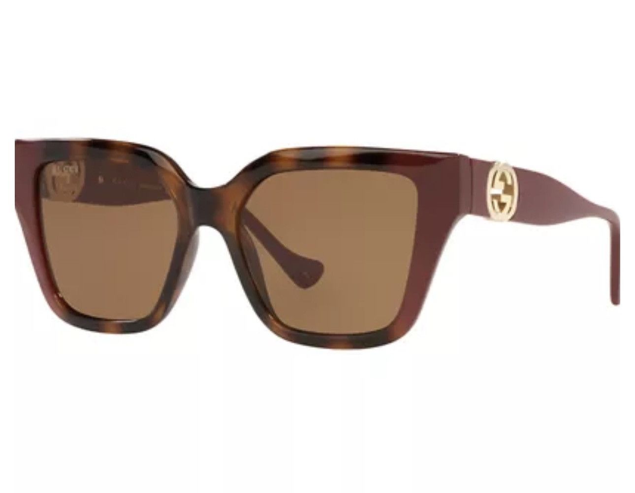 Gucci Gucci GC001630 GG1023S Sunglasses Brown Havana Burgundy Size ONE SIZE - 15 Thumbnail