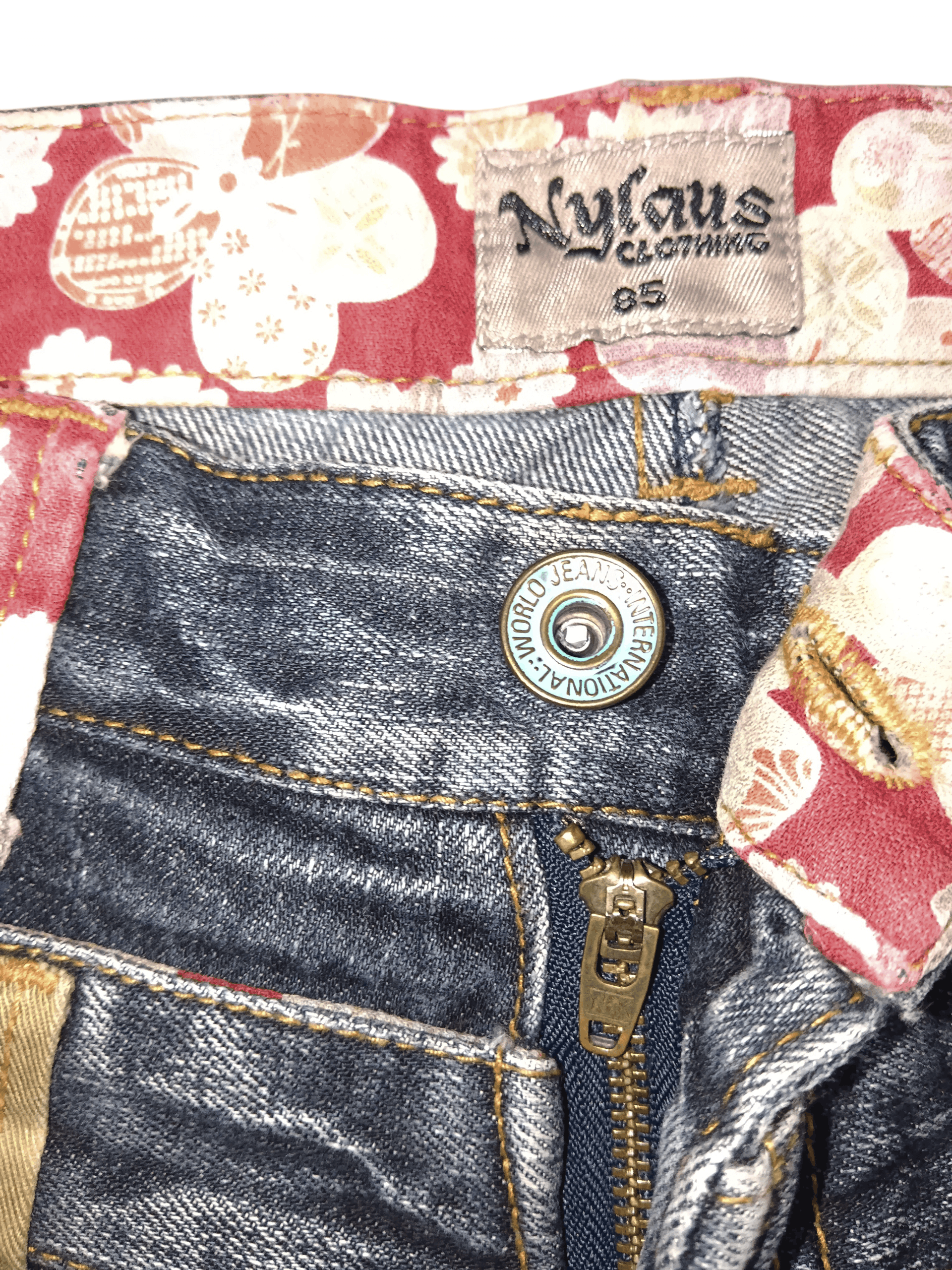 Karakuri Tamashii Nylaus Karakuri Style Double Waist Distressed Denim Size US 32 / EU 48 - 8 Thumbnail