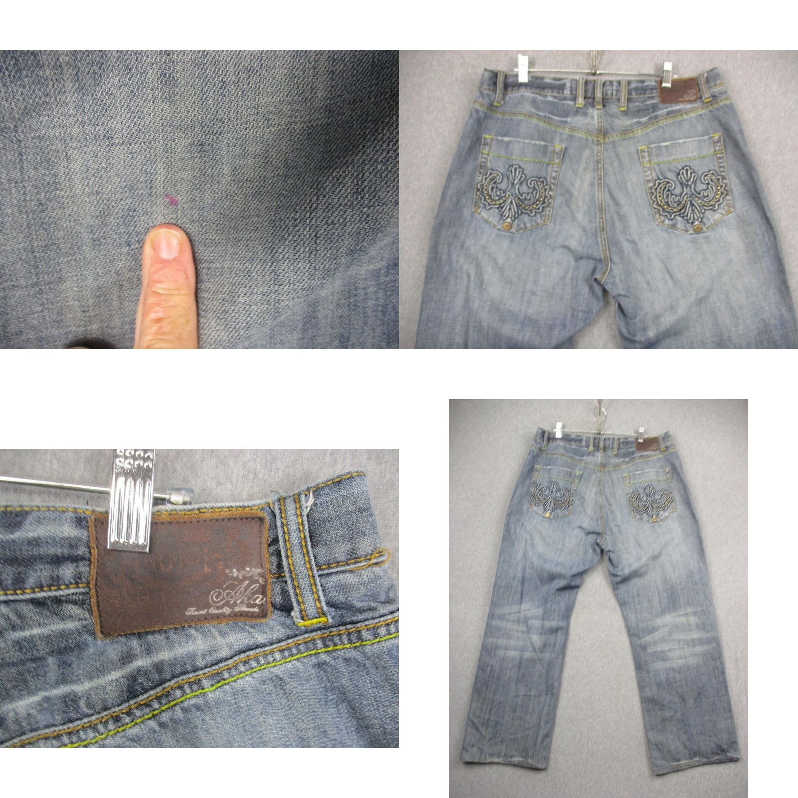 Akademiks Akademiks Jeans Mens 38 Straight Leg Embroidered Back Pockets Distressed Denim 3 Size US 38 / EU 54 - 8 Thumbnail