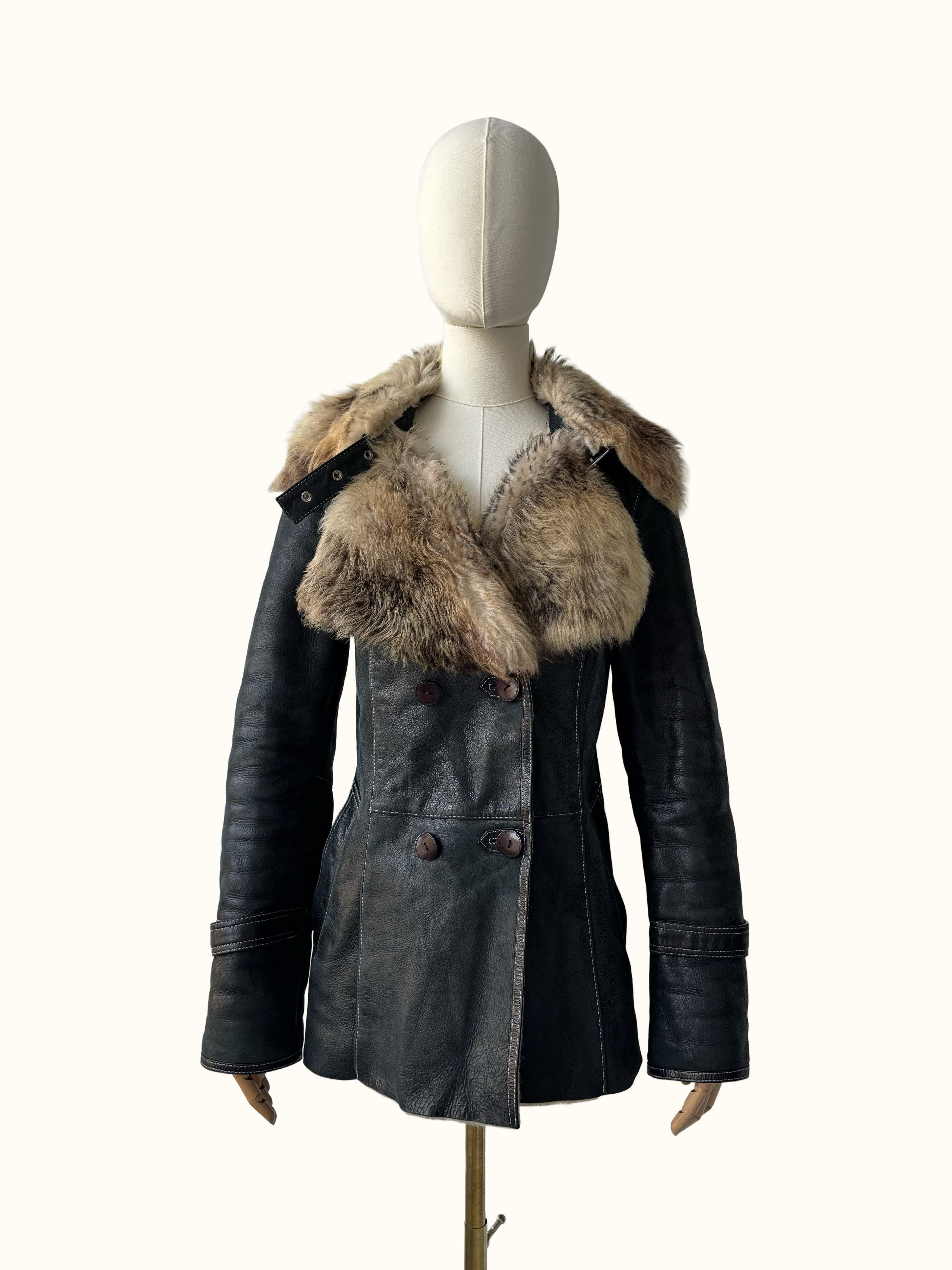 Vintage Vintage Real Sheepskin Coat (B550) Size M / US 6-8 / IT 42-44 - 1 Thumbnail
