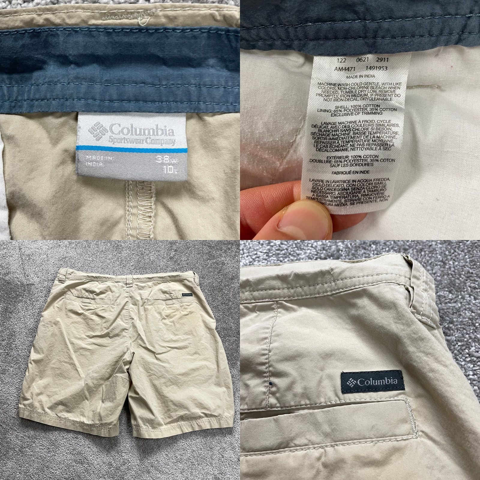 Vintage Columbia Shorts Men 38 Beige Chino Cotton Casual Outdoor 10in Inseam Pockets Mens Size US 38 / EU 54 - 8 Thumbnail