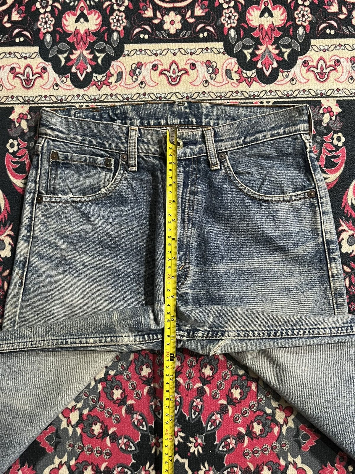 Levi's Vintage Levi’s 503 Blue Washed Distressed Straight Jeans Size US 30 / EU 46 - 14 Thumbnail