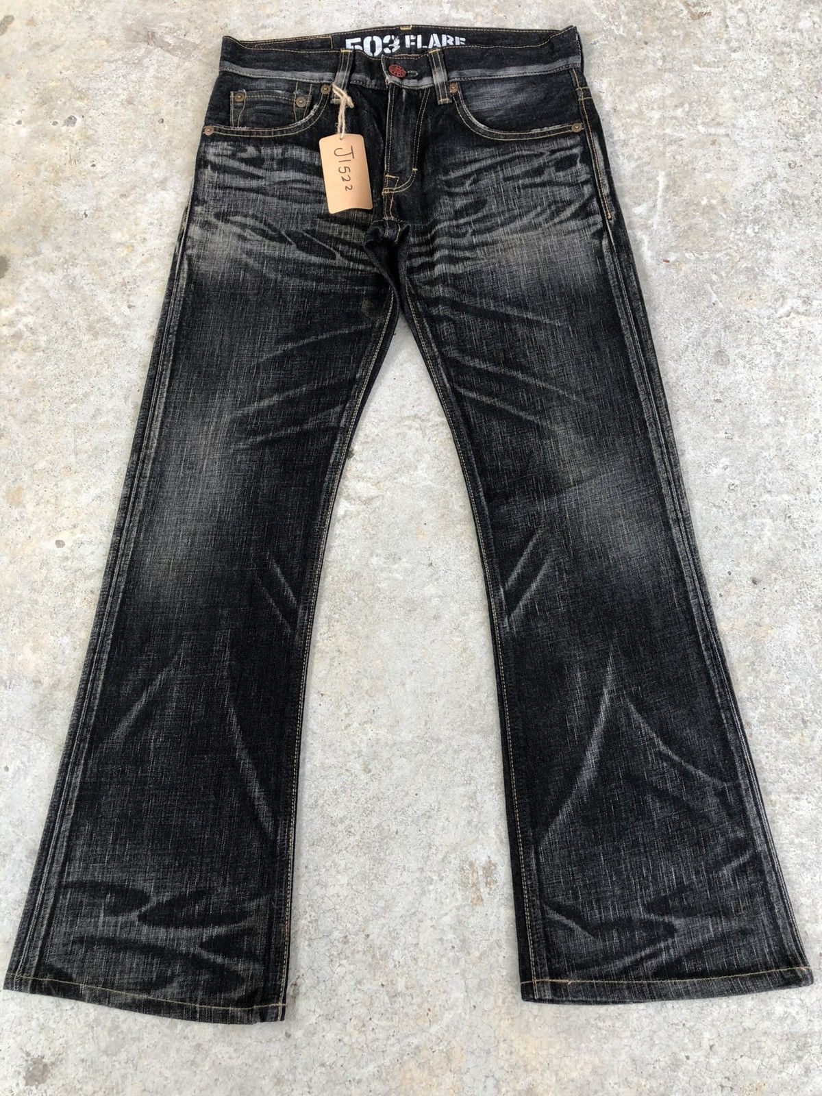 If Six Was Nine Edwin 503 Flared Distressed Jeans Whiskered Size US 30 / EU 46 - 1 Thumbnail