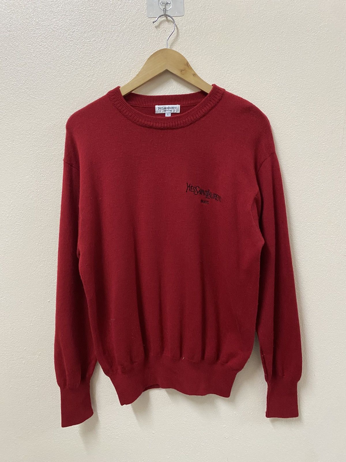 Yves Saint Laurent Vtg Yves Saint Laurent YSL Knitwear Red Size US L / EU 52-54 / 3 - 1 Thumbnail