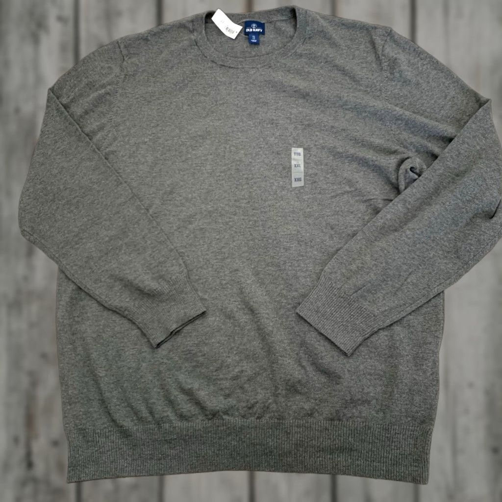Old Navy Old Navy Sweater Men XXL Gray Cotton Blend Long Sleeve Lightweight Knit Crew Neck Pullover Size US XXL / EU 58 / 5 - 1 Thumbnail