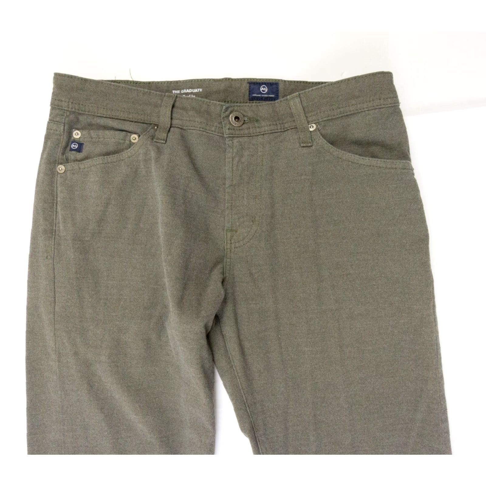 Vintage AG Adriano Goldschmied Pants Mens 30 R Green The Graduate Tailored Leg Stretch Size US 30 / EU 46 - 2 Thumbnail