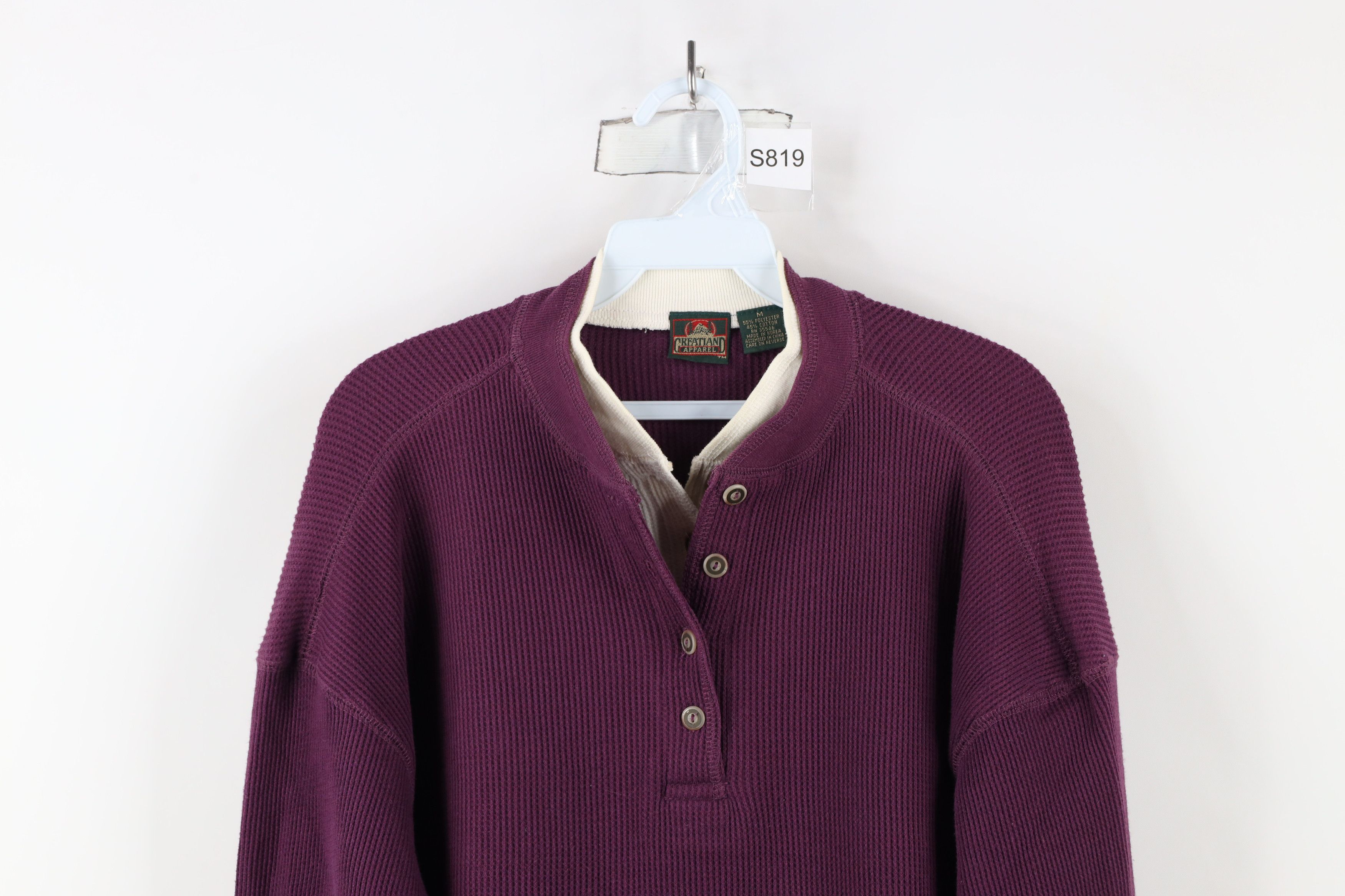 Vintage Vintage 90s Streetwear Layered Thermal Waffle Knit T-Shirt Size M / US 6-8 / IT 42-44 - 2 Thumbnail