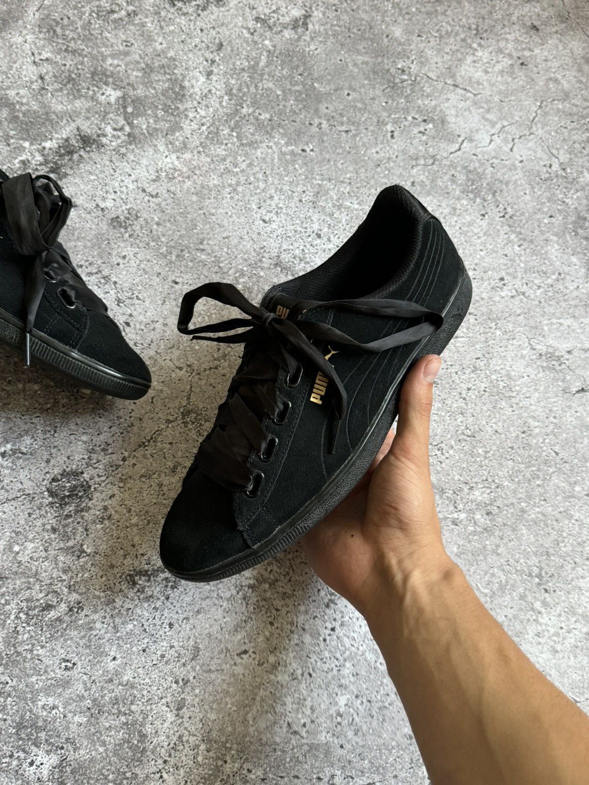 Puma × Vintage Vintage Puma Y2K black glamour sneakers shoes Size US 10.5 / IT 40.5 - 7 Thumbnail