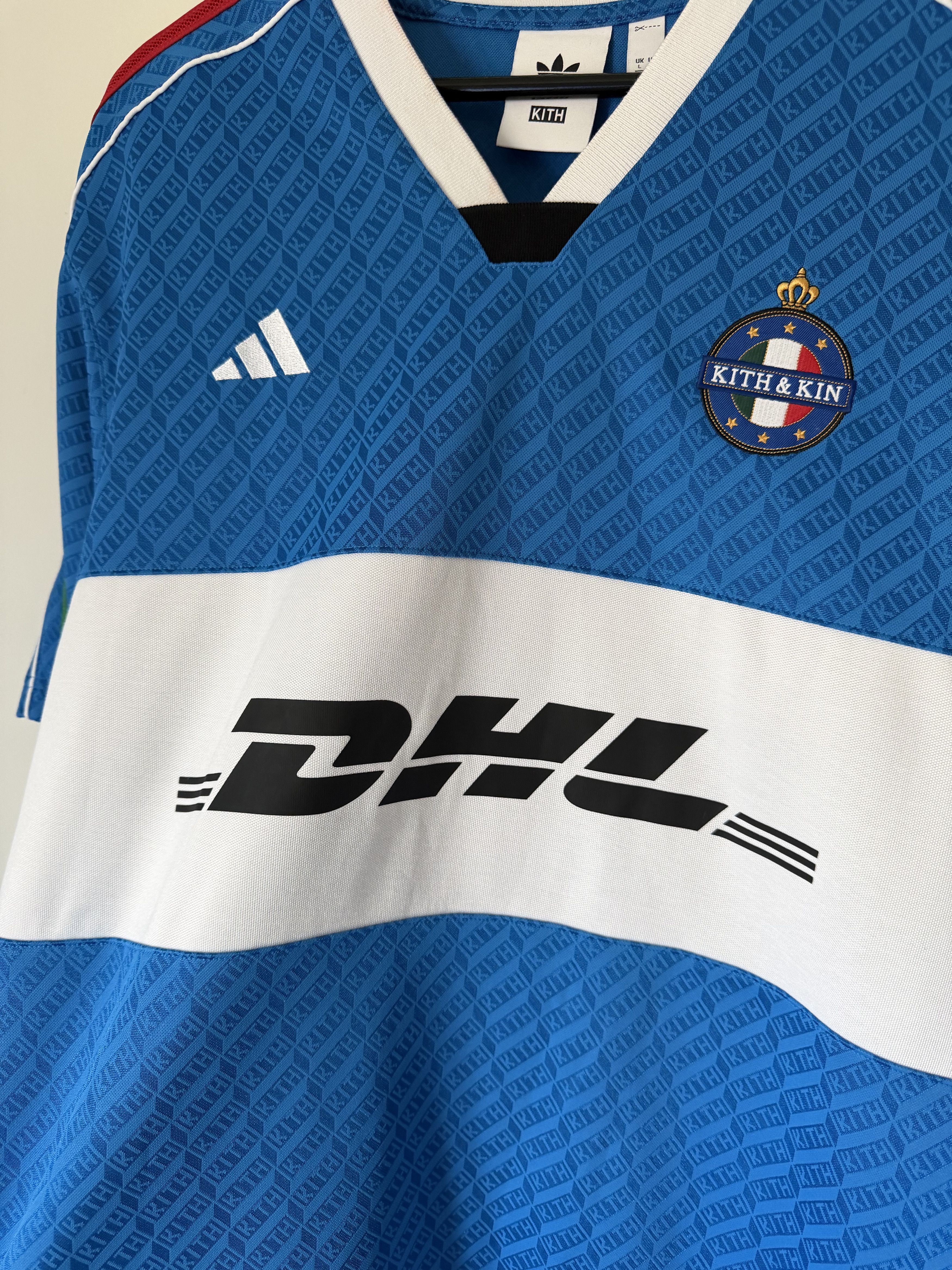 Adidas × Kith Kith Adidas DHL Football Jersey in Blue Size US L / EU 52-54 / 3 - 3 Thumbnail