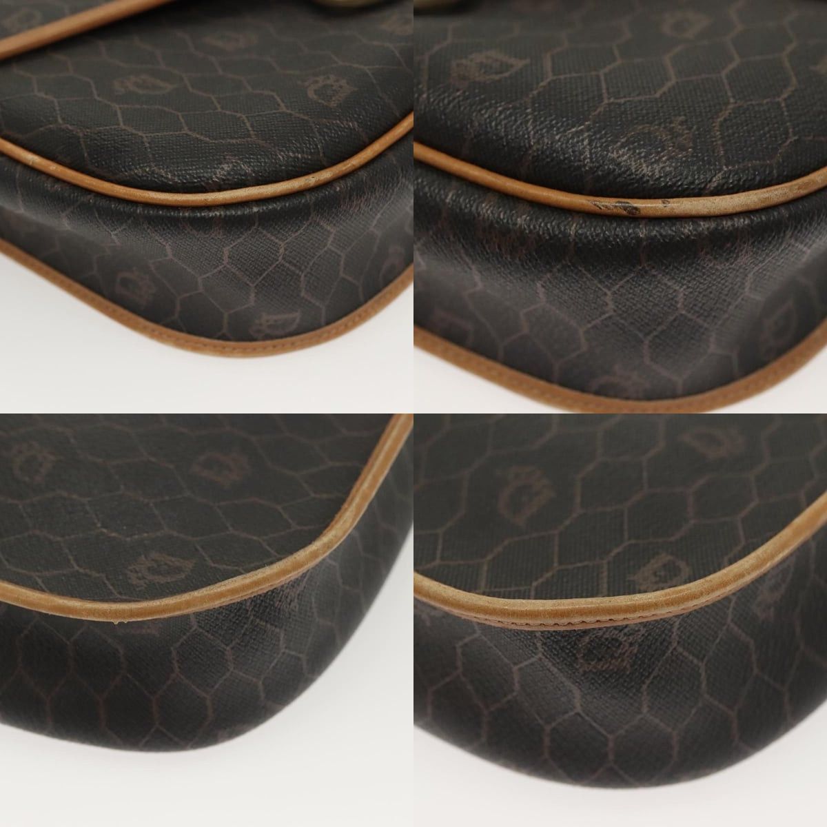 Dior DIOR Honeycomb Canvas Shoulder Bag Pvc Black Gold Size ONE SIZE - 10 Thumbnail