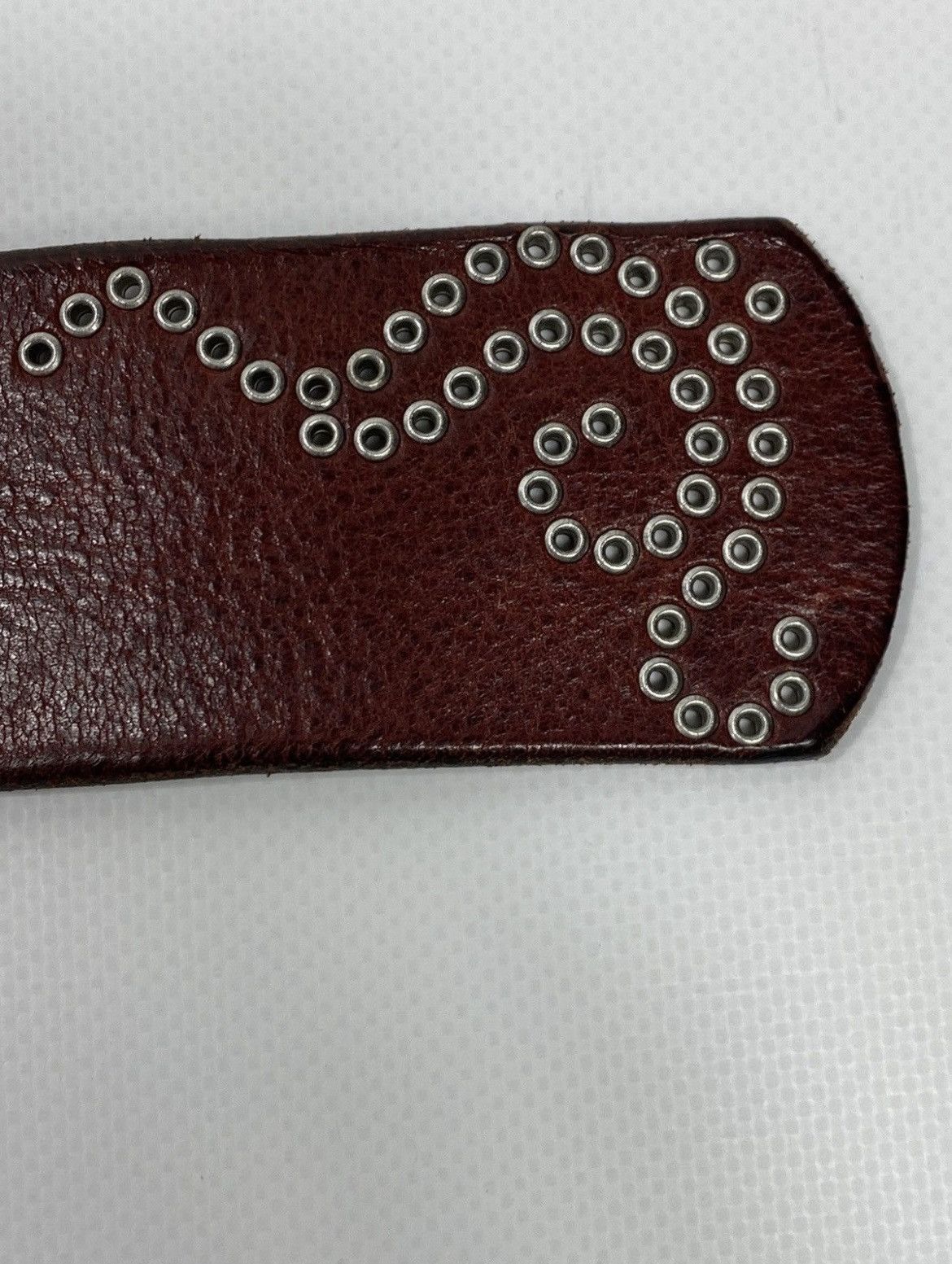 Diesel Studded Diesel Horseshoe Cowboy Western Big Leather Size 34 - 13 Thumbnail