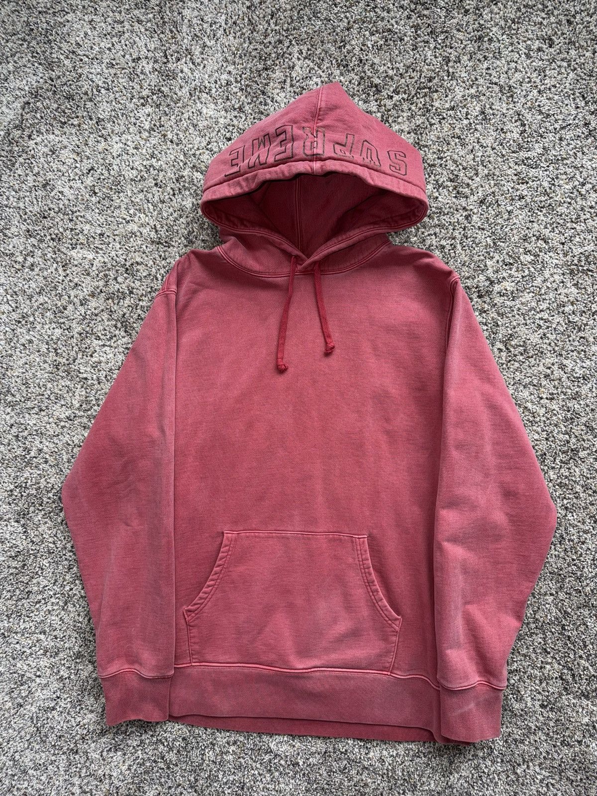 Supreme Supreme washed red hoodie spell out size XL Size US XL / EU 56 / 4 - 12 Thumbnail