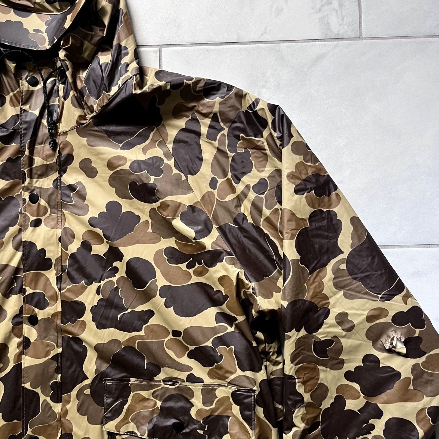 Vintage VINTAGE L.L. Bean Guide Jacket Pants Set Mens Large 36x32 Camo Insulated Hood PVC Camouflage 2 Piece Army Outdoor Mens Size US 33 - 3 Thumbnail
