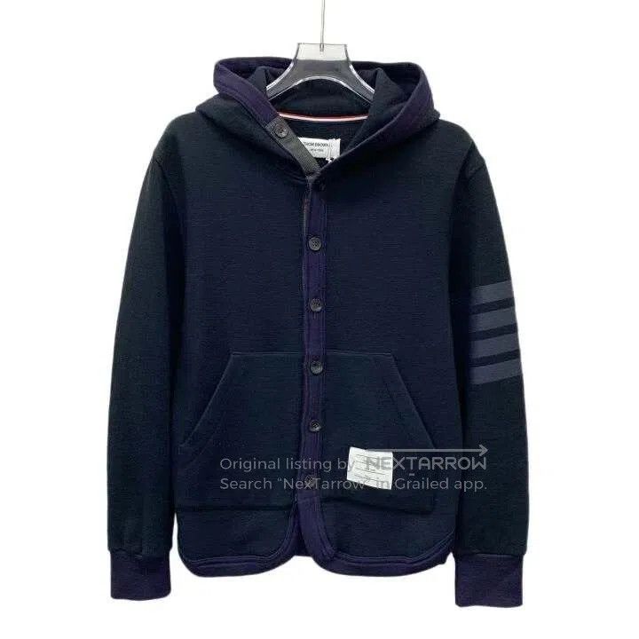 Thom Browne THOM BROWNE Colorblock Four Bar Wool Hooded Jacket. Size US S / EU 44-46 / 1 - 1 Thumbnail