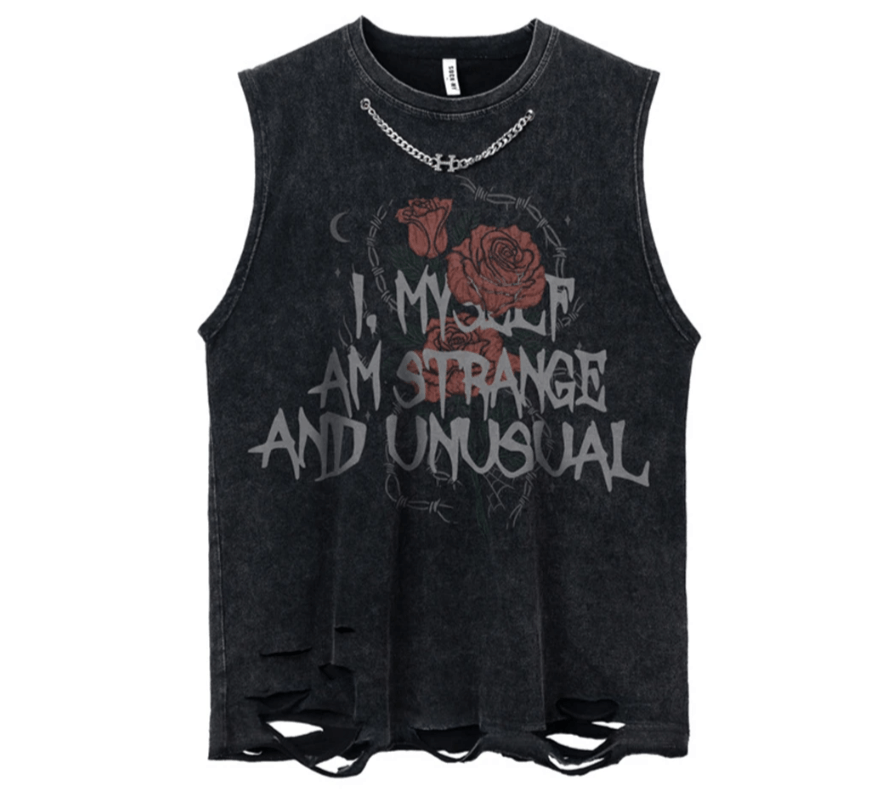 Japanese Brand Ripped Hole Sleeveless T-Shirt Size US XL / EU 56 / 4 - 1 Thumbnail