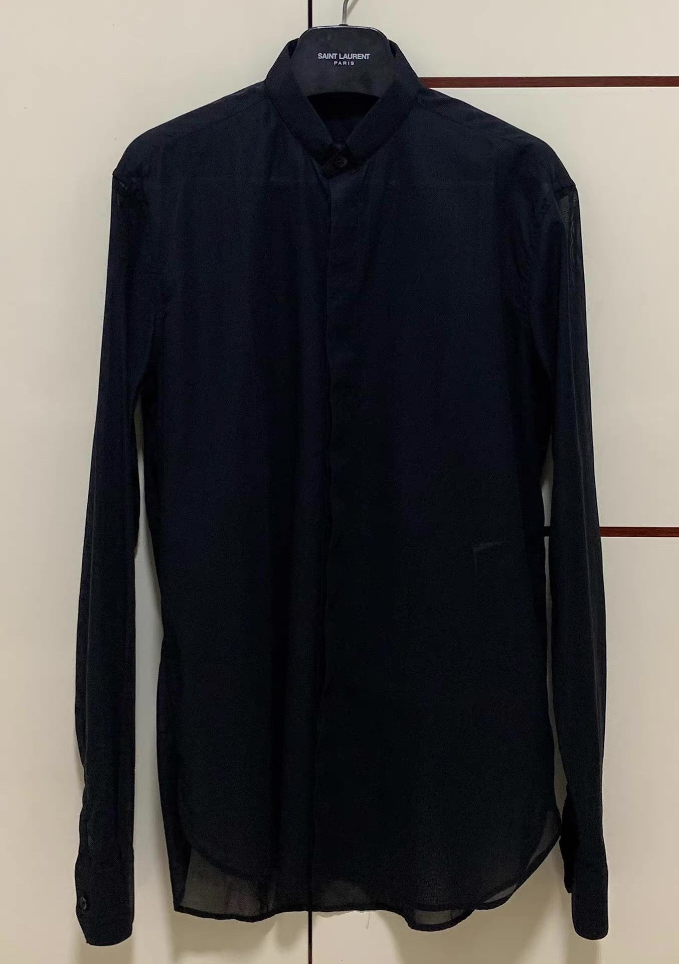 Saint Laurent Paris Saint Laurent SLP 17SS Black Organza Henley Shirt Q12 Size US M / EU 48-50 / 2 - 1 Thumbnail