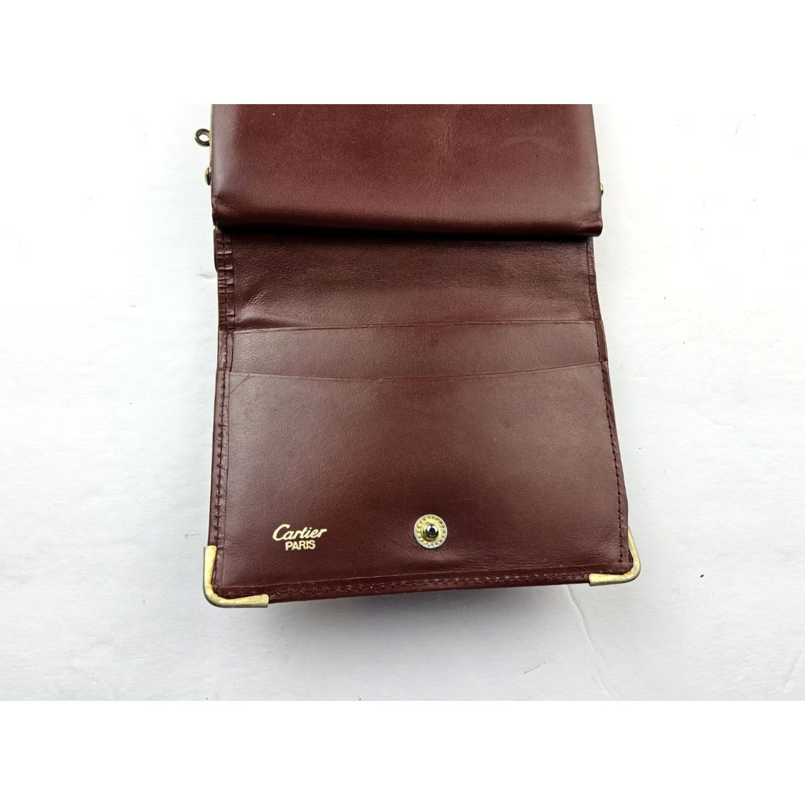 Cartier Cartier Wallet Burgundy Leather Bifold Snap Kisslock Wallet Women Size ONE SIZE - 4 Thumbnail