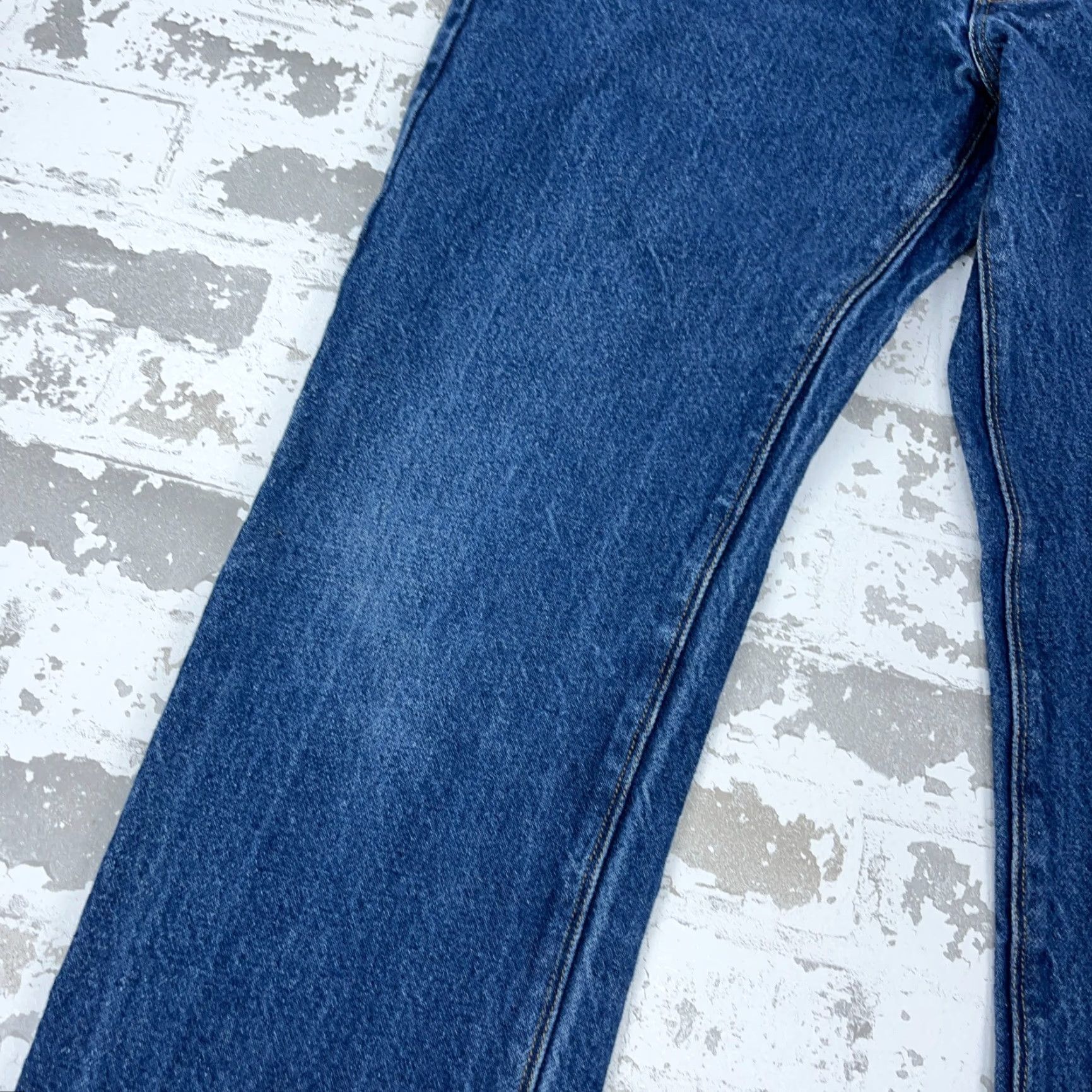 Vintage Atelier Jeans Men Slim Straight Denim Button Fly Med Wash Faded 33 Blue Vintage N/A Size US 33 - 5 Thumbnail