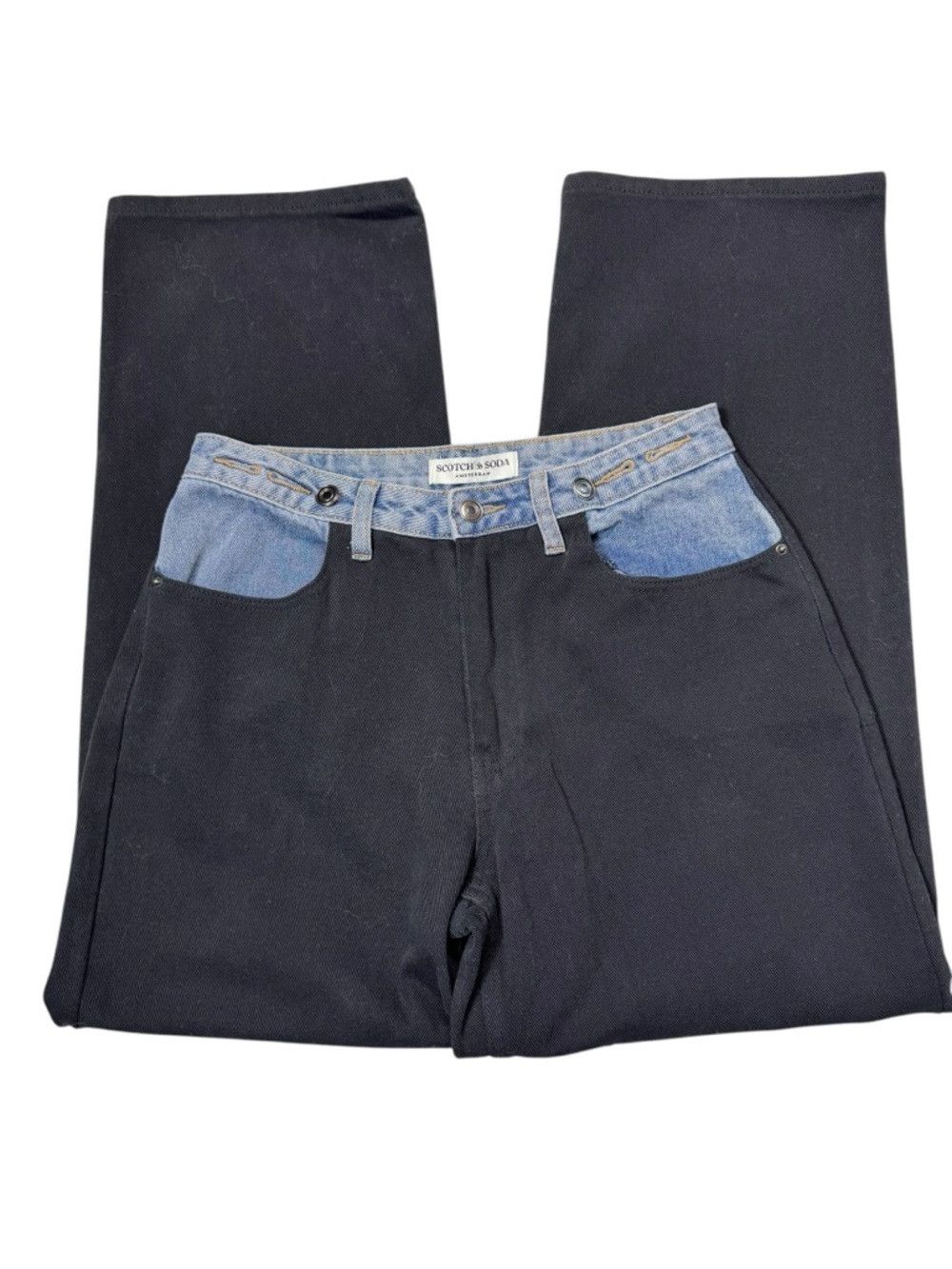 Scotch & Soda NWT New Scotch & Soda Current Blue Waistband Black Cropped Size 25" / US 0 / IT 36 - 3 Thumbnail