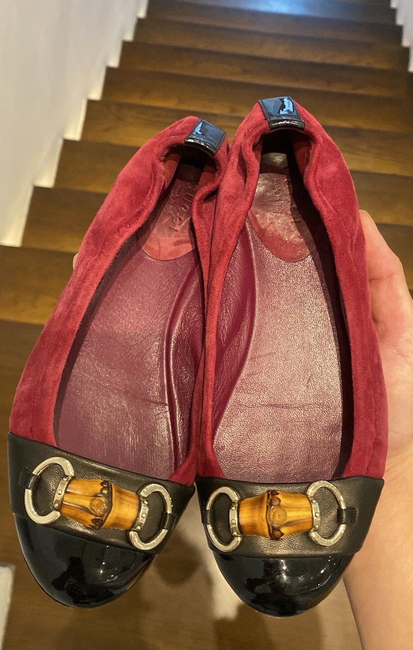 Gucci Gucci Horsebit Red Ballet Flats Size US 5.5 / IT 35.5 - 5 Thumbnail
