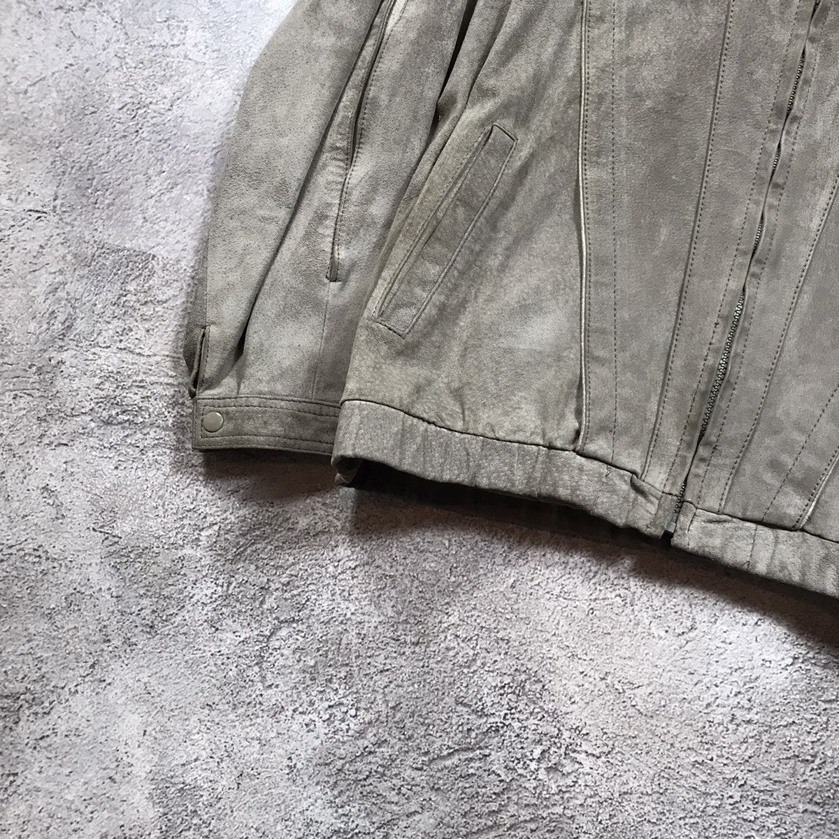 Vintage Vintage 90s Faded Suede Jacket Streetwear Grunge Slim Boxy L Size L / US 10 / IT 46 - 4 Thumbnail
