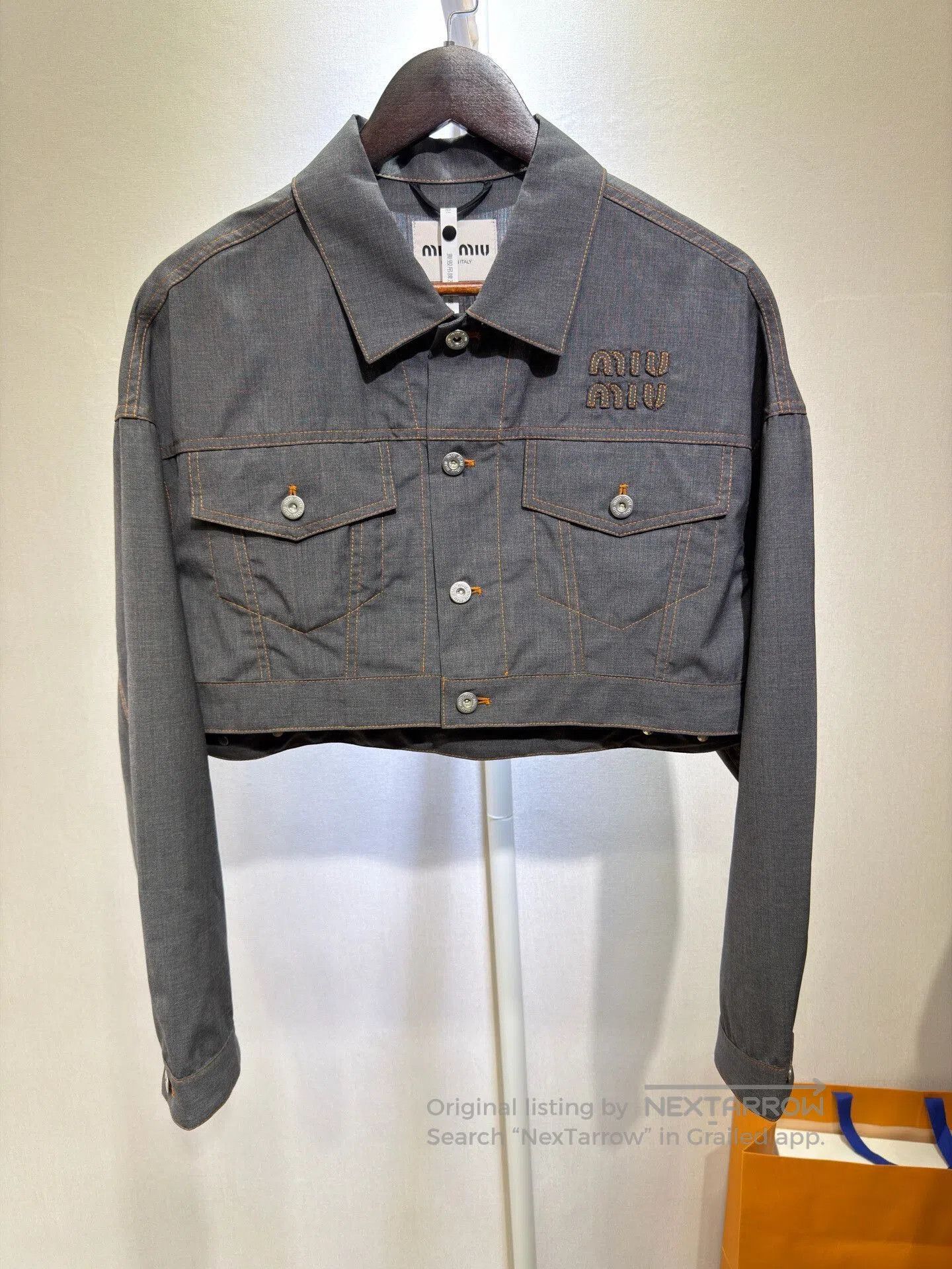 Miu Miu Miu Miu SS23 Long Sleeve Denim Jacket. Size XS / US 0-2 / IT 36-38 - 1 Thumbnail