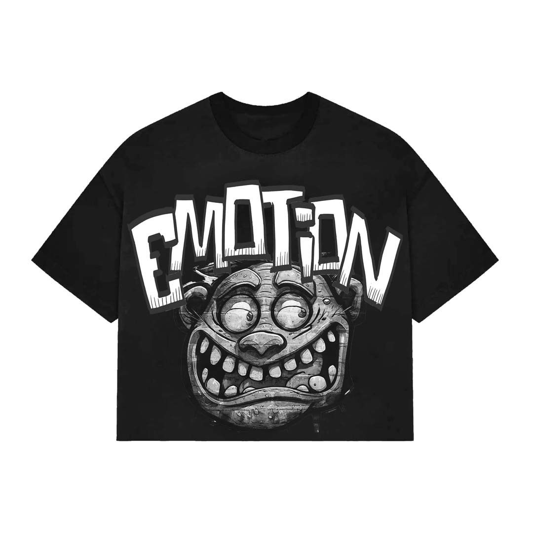 Other Mixed Emotions Monster Cropped Black Tee Size US XXL / EU 58 / 5 - 1 Thumbnail