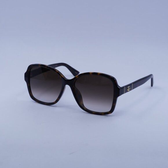 Gucci Gucci GG0765SA 003 Sunglasses Havana Butterfly Frame Size ONE SIZE - 6 Thumbnail