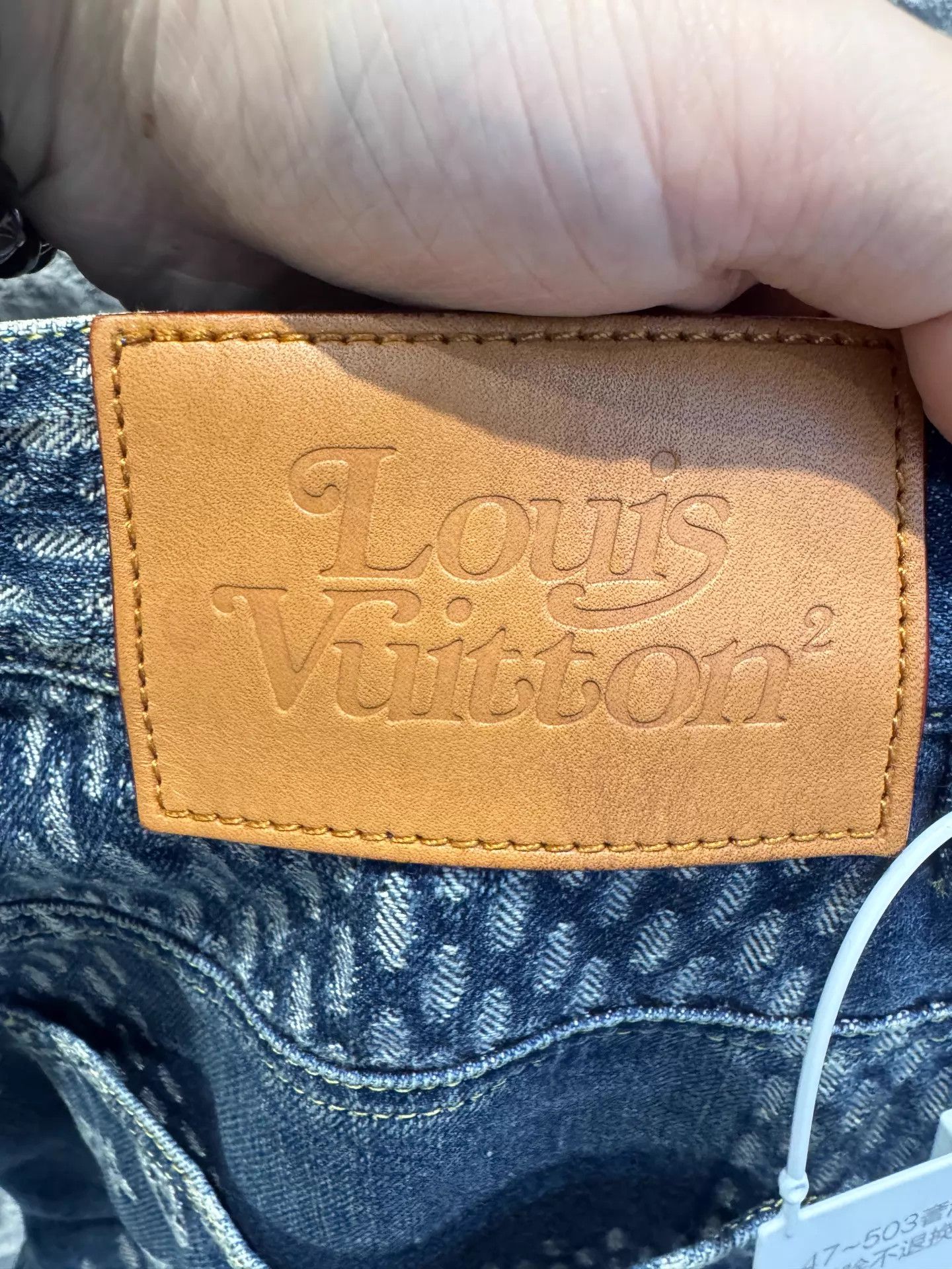 Louis Vuitton LV x Nigo Giant Damier Waves Monogram Jeans Men Blue 32 Size US 32 / EU 48 - 6 Thumbnail