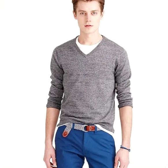 J.Crew J.Crew Sweater XL Gray Heather V-Neck Pullover Men Regular Knit Cotton 35195 NEW Size US XL / EU 56 / 4 - 8 Thumbnail