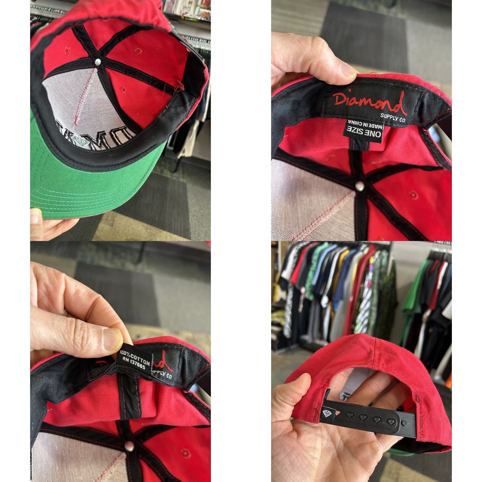 Diamond Supply Co. Diamond Supply Co. Hat Cap Red DMND Embroidered Logo SnapBack Skate Streetwear Mens Size ONE SIZE - 9 Thumbnail