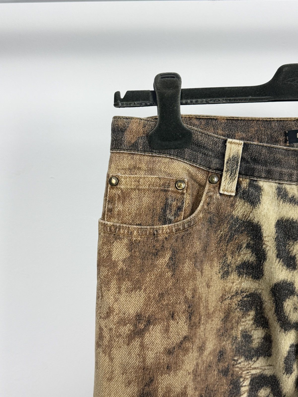 Roberto Cavalli Roberto Cavalli 2000’s Flared Leopard Explosion Denim Jeans Size 28" / US 6 / IT 42 - 4 Thumbnail
