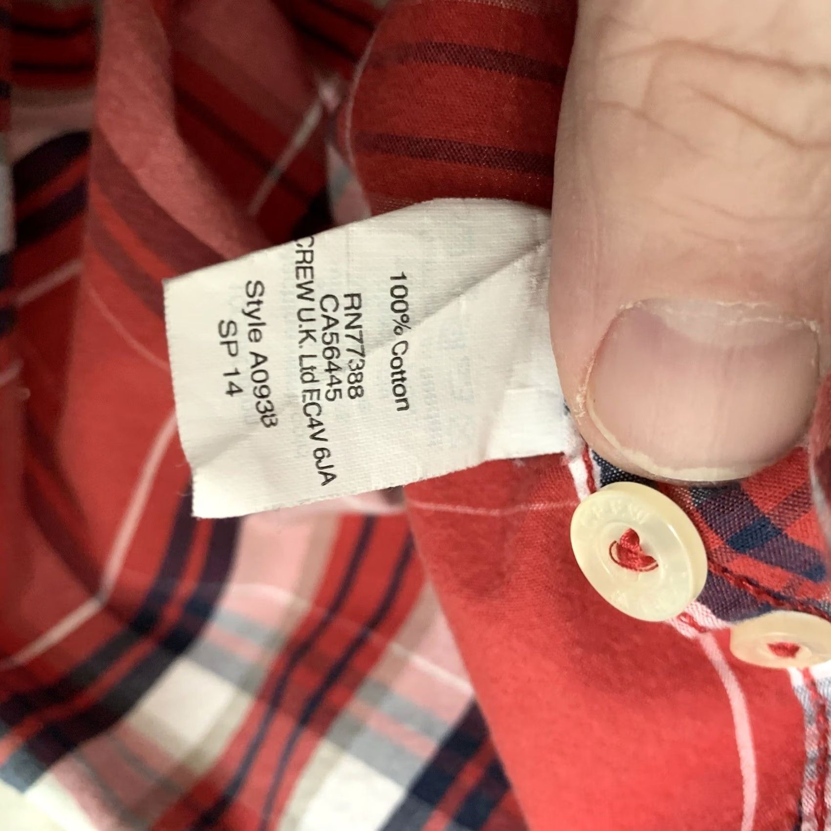 J.Crew J.CREW Shirt Mens Small Red Plaid Cotton Woven Button Down Long Sleeve Casual Size US S / EU 44-46 / 1 - 4 Thumbnail