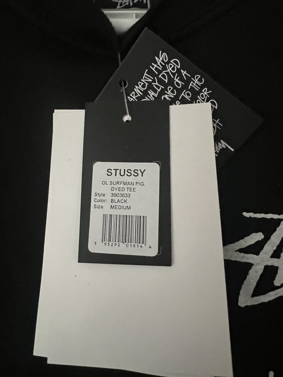 Our Legacy × Stussy Our Legacy Stussy Surfman Pigment Dyed Tee Black Size US M / EU 48-50 / 2 - 3 Thumbnail