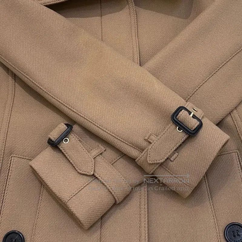Burberry Burberry Khaki Wool Double-Breasted Long Coat. Size S / US 4 / IT 40 - 6 Thumbnail