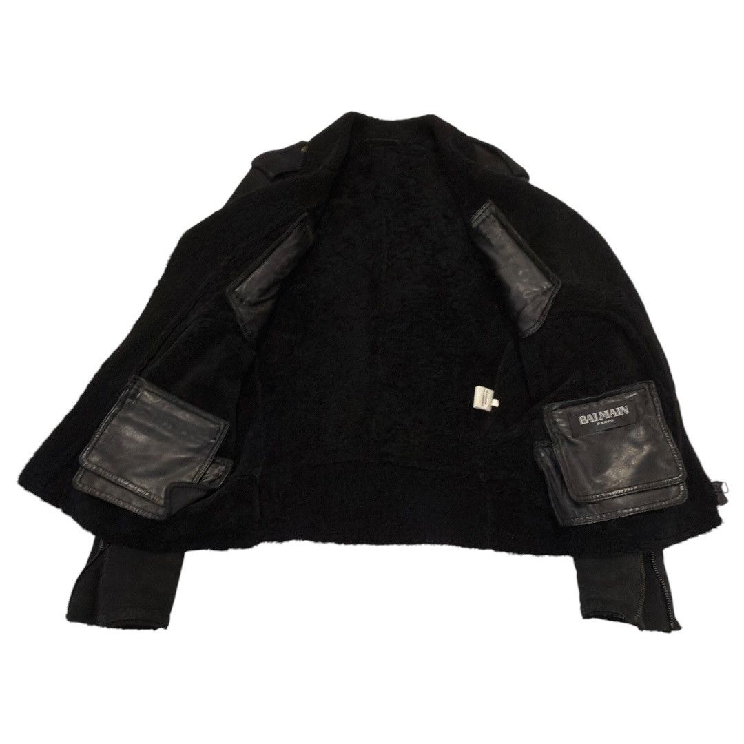 Balmain Balmain AW10 Christophe Decarnin Shearling Motorcycle Jacket Size US M / EU 48-50 / 2 - 2 Thumbnail