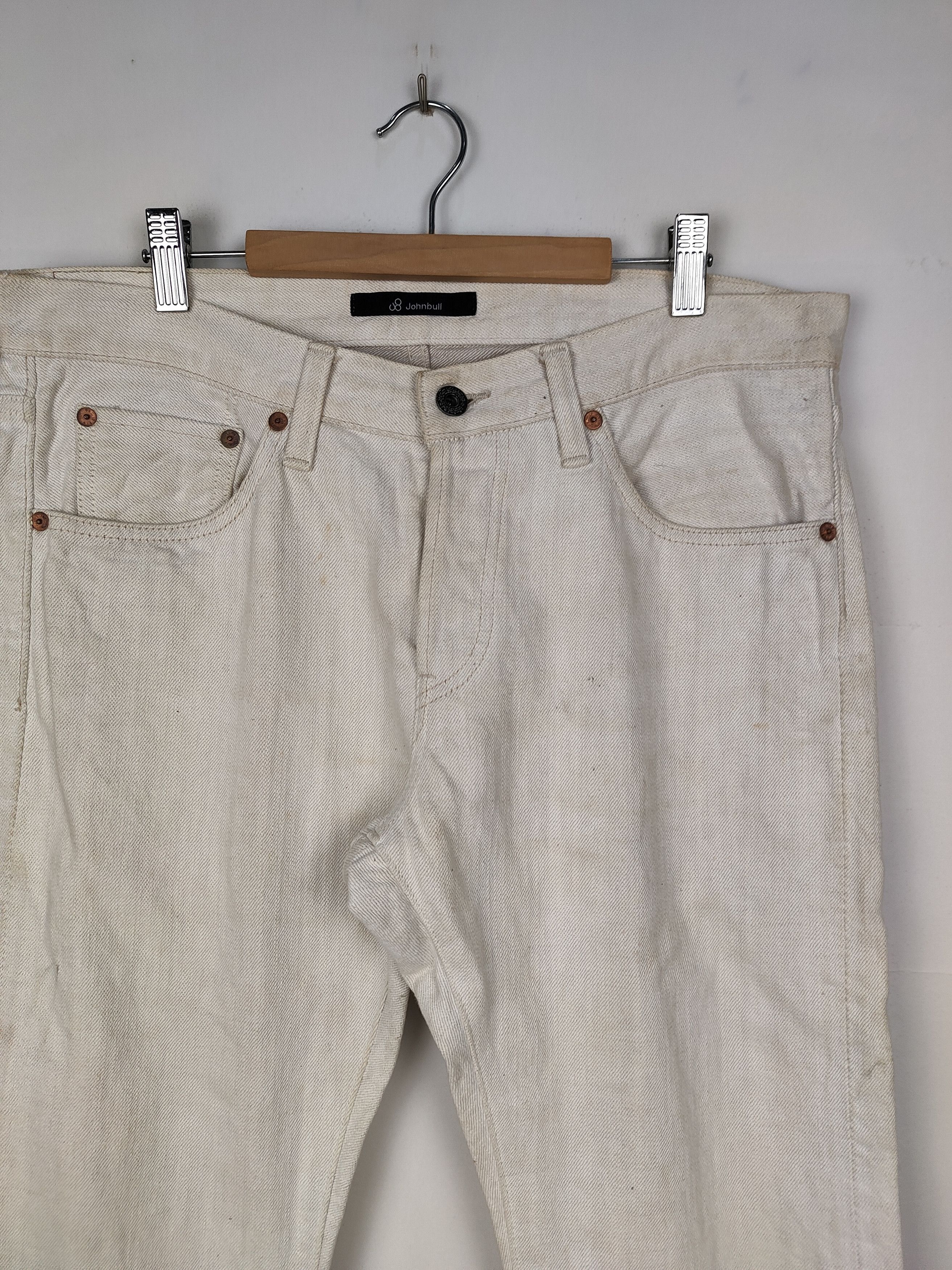 Japanese Brand Johnbull Selvedge White Denim Pant Size US 33 - 2 Thumbnail