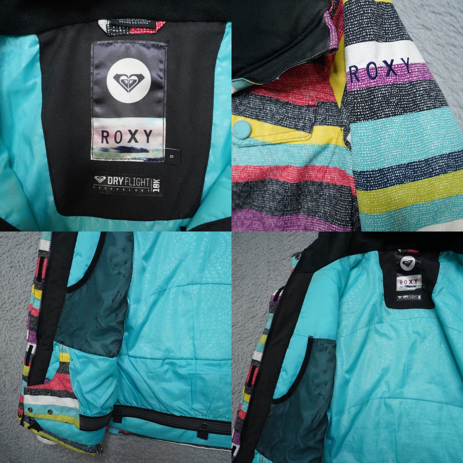 Vintage ROXY Rainbow Blue Snowboard Jacket Womens S Waterproof 10K Hooded Winter Casual Ski 90s Size S / US 4 / IT 40 - 8 Thumbnail
