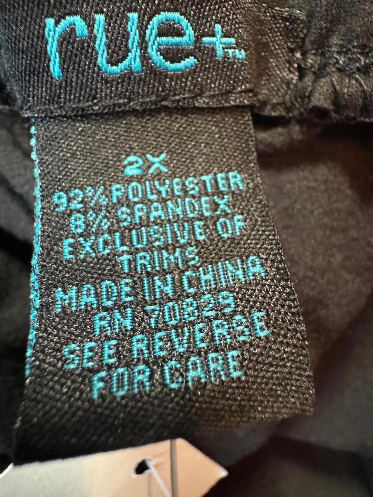 Rue Porter Rue+ Black Stretch Leggings Size 2X NWT Size 42" / US 20 - 2 Thumbnail