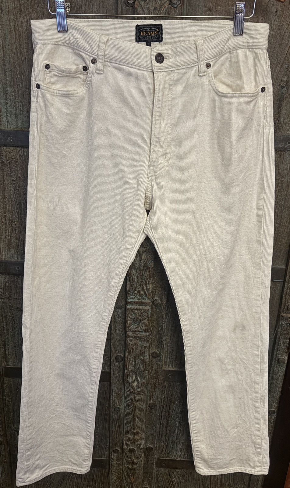Beams Plus 5 Pocket Corduroy Pants in Off White Size US 33 - 1 Thumbnail